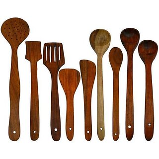                       Onlinecraft Wooden Spoon (Ch2713) Kitchen Tool Set (Brown, Ladle)                                              
