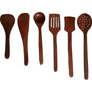                       Onlinecraft Ch2913 Kitchen Tool Set (Brown, Cooking Spoon, Spatula)                                              