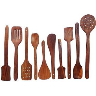                       Onlinecraft Ch2903 Kitchen Tool Set (Brown, Spatula, Ladle)                                              