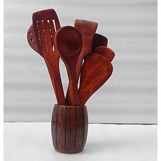 Onlinecraft Ch3125 Spoon Stand Kitchen Tool Set (Brown, Cooking Spoon, Spatula) Onlinecraft Ch3125 Spoon Stand Kitchen Tool Set (Brown, Cooking Spoon, Spatula)