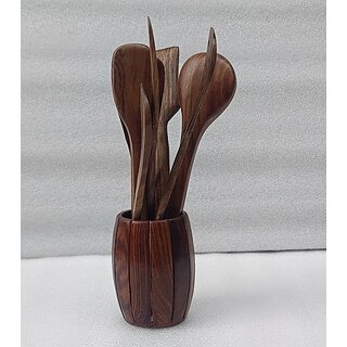 Onlinecraft Spoon Stand Walla Kitchen Tool Set (Brown, Spatula) Onlinecraft Spoon Stand Walla Kitchen Tool Set (Brown, Spatula)