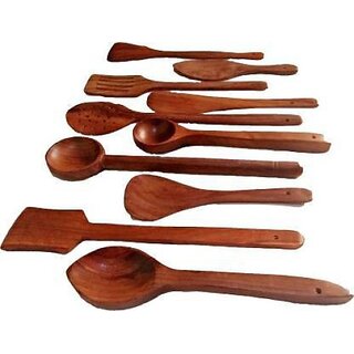                       Onlinecraft Ch2922 Kitchen Tool Set (Brown, Cooking Spoon, Ladle)                                              