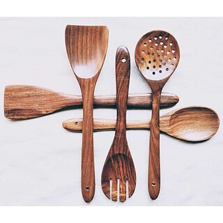                       Ch3152 Wooden Spoon Kitchen Tool Set (Brown)                                              