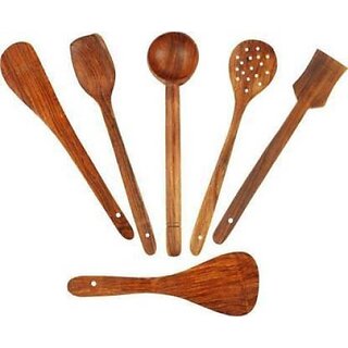                       C2793 Wooden Spoon Kitchen Tool Set (Brown)                                              