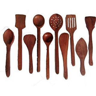                       C2921 Wooden Spoon Kitchen Tool Set (Brown)                                              