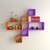 Wooden Wall Shelf Wooden Wall Shelf (Number Of Shelves - 6, Orange, Purple)