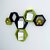 Wooden Wall Shelf (Number Of Shelves - 6, Green, Black)