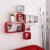 Wooden Wall Shelf Wooden Wall Shelf (Number Of Shelves - 6, White, Red)