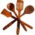 Onlinecraft Wooden Spoon (Ch2770) Kitchen Tool Set (Natural Brown, Ladle, Strainer, Skimmer, Cooking Spoon)
