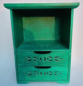 Onlinecraft Solid Wood Side Table (Finish Color - Green, Diy(Do-It-Yourself))