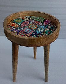 Onlinecraft Wooden Side Table Solid Wood Side Table (Finish Color - Multi, Diy(Do-It-Yourself))