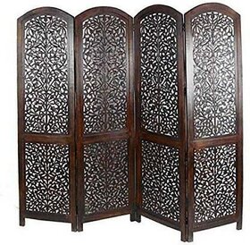 Onlinecraft Solid Wood Decorative Screen Partition (Free Standing, Finish Color - Brown, Diy(Do-It-Yourself))