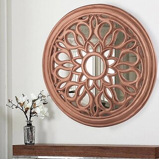                       Onlinecrafts Wooden Wall Decor (45 Cm X 45 Cm, Coper)                                              