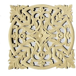                       Onlinecrafts Wooden Wall Art Pack Of 2 (24 Inch X 24 Inch, Yellow)                                              