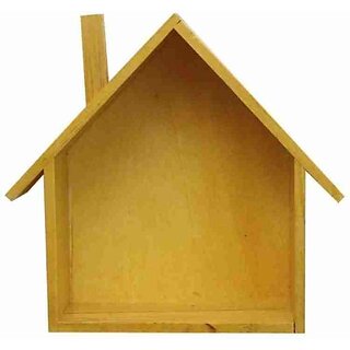                       Onlinecraft Wooden Wall Decorative Hut (20 Inch X 20 Inch, Red)                                              