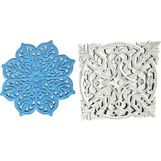                       Onlinecrafts Wall Panel Pack Of 2 (24 Inch X 24 Inch, Brown, Blue)                                              