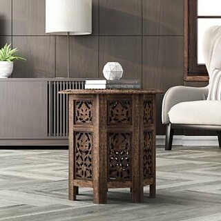                       Onlinecraft Solid Wood Side Table (Finish Color - Brown, Diy(Do-It-Yourself))                                              