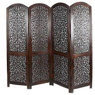 Onlinecraft Solid Wood Decorative Screen Partition (Free Standing, Finish Color - Brown, Diy(Do-It-Yourself))