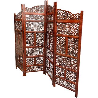 Onlinecraft Solid Wood Decorative Screen Partition (Free Standing, Finish Color - Brown, 4, Diy(Do-It-Yourself)) Onlinecraft Solid Wood Decorative Screen Partition (Free Standing, Finish Color - Brown, 4, Diy(Do-It-Yourself))