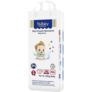 Nubaby Premium  Baby Pants,XXL (XXL), 48 Count,  15-25 kg With 5 in 1 Comfort