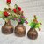 ( L7904 ) Wooden Flower Pot Stand Wooden Vase (6 Inch, Brown, Brown)