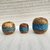 ( K7902 ) Wooden Flower Pot Stand Wooden Vase (6 Inch, Blue, Brown)