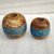 ( F7902 ) Wooden Flower Pot Stand Wooden Vase (6 Inch, Blue, Brown)