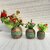 ( D7901 ) Wooden Flower Pot Stand Wooden Vase (6 Inch, Green, Brown)