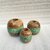 ( D7901 ) Wooden Flower Pot Stand Wooden Vase (6 Inch, Green, Brown)