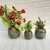 ( D7901 ) Wooden Flower Pot Stand Wooden Vase (6 Inch, Green, Brown)