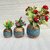 ( H7902 ) Wooden Flower Pot Stand Wooden Vase (6 Inch, Blue, Brown)