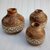 Wooden Corner Table Decor Wooden Vase (6 Inch, White, Brown)