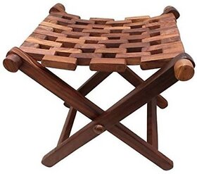 Onlinecrafts Wooden Stool Stool (Brown, Ready)