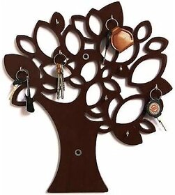 Onlinecrafts Decorative Wooden Wall Key Holder ( 8 Hooks Brown) Wood Key Holder (8 Hooks, Brown)