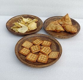Onlinecraft H7210 Dinner Plate (Pack Of 3, Microwave Safe)