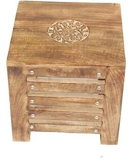 Onlinecrafts Wooden Stool (1182) Stool (Brown, Ready)