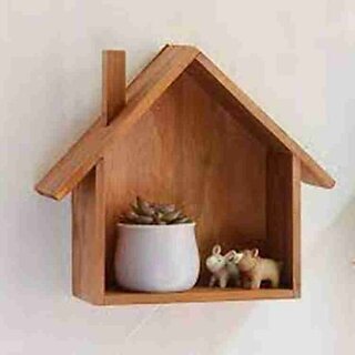                       Wooden Wall Shelf (Number Of Shelves - 1, Brown)                                              