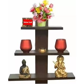                       Woodan Tree Parri Wooden Wall Shelf (Number Of Shelves - 3, Red)                                              