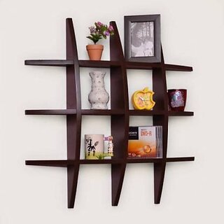                      Wooden Wall Shelf (Number Of Shelves - 6, Brown)                                              