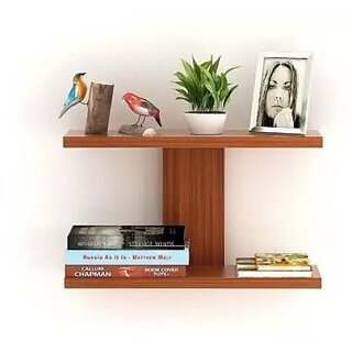                       Wooden Shelf Self Wooden Wall Shelf (Number Of Shelves - 2, Brown)                                              