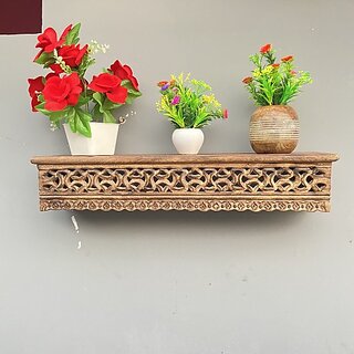                       Wooden Wall Self ( H7704 ) Wooden Wall Shelf (Number Of Shelves - 1, Brown)                                              