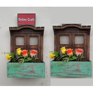 (C2023 ) Iron Plant Stand Iron Wall Shelf (Number Of Shelves - 2, Green, Brown) (C2023 ) Iron Plant Stand Iron Wall Shelf (Number Of Shelves - 2, Green, Brown)
