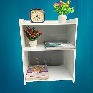                       Wooden Wall Shelf (Number Of Shelves - 2, White)                                              