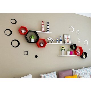                       Wooden Wall Self Wooden Wall Shelf (Number Of Shelves - 12, Multicolor)                                              