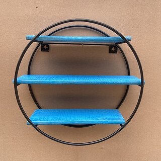                       Wooden, Iron Wall Shelf (Number Of Shelves - 3)                                              