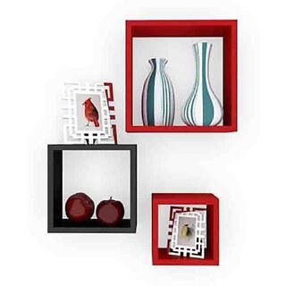 Sh6128 Wooden Wall Shelf Wooden Wall Shelf (Number Of Shelves - 3, Red, Black) Sh6128 Wooden Wall Shelf Wooden Wall Shelf (Number Of Shelves - 3, Red, Black)