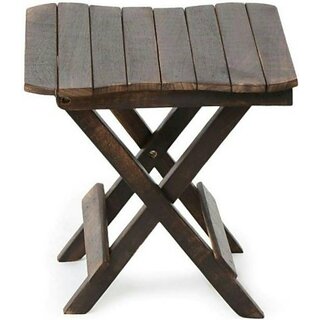                       Onlinecrafts Wooden Stool Stool (Brown, Ready)                                              
