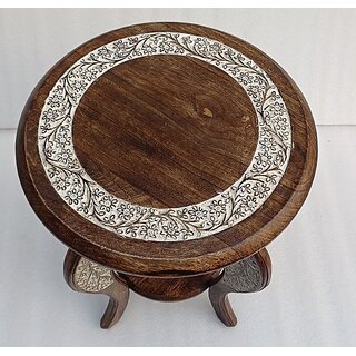 Onlinecraft Stool (Brown, White, Diy(Do-It-Yourself))