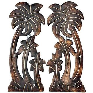                       Onlinecrafts Decorative Wooden Wall Key Holder Wood Key Holder (12 Hooks)                                              