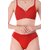 Jomferry Bra and Panty Set Self Design Red Lingerie Set